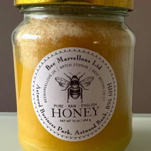 Honey - Natural, Local, Fresh, Raw and Pure English Honey For Sale Online From Bee Marvellous Ltd Based in Worcestershire UK - 1 lb (454g) Jar (Set Honey)